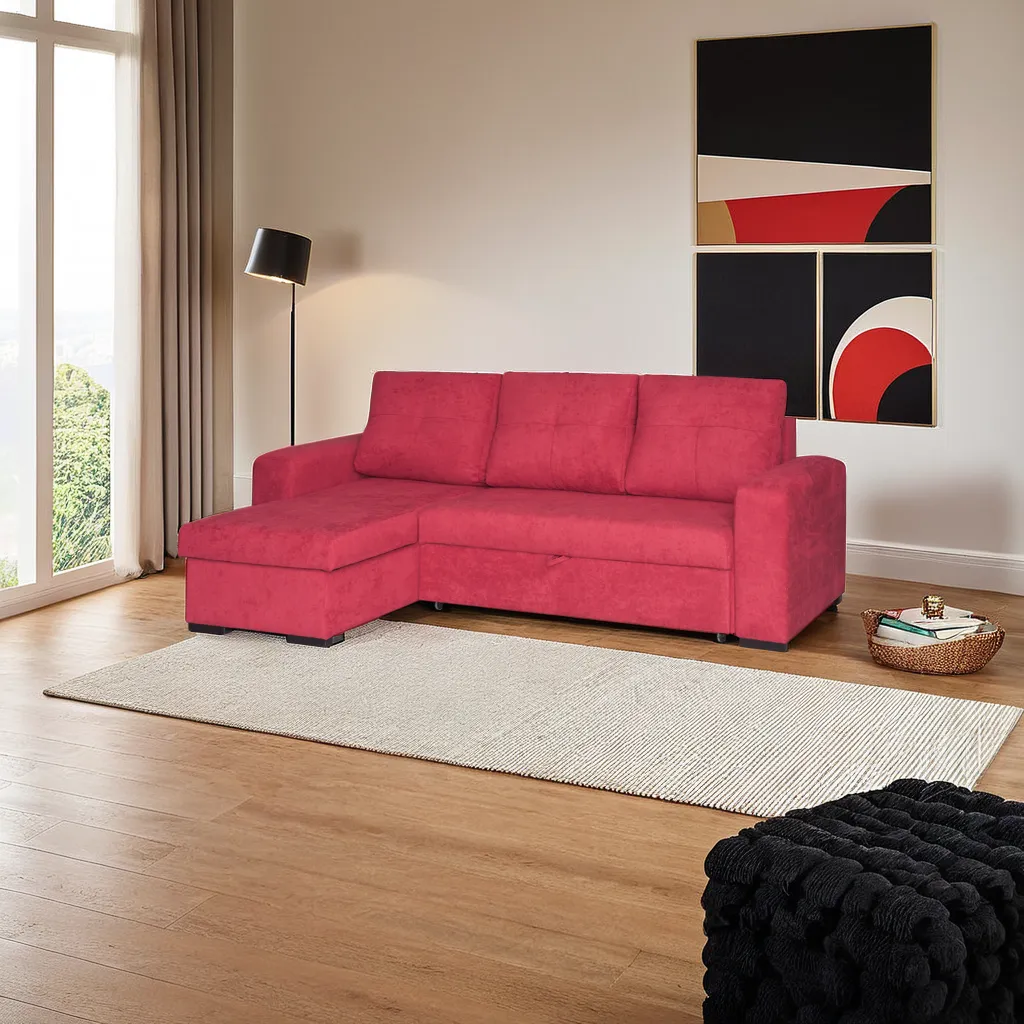 Chaiselongue 3 plazas color rojo cerrado