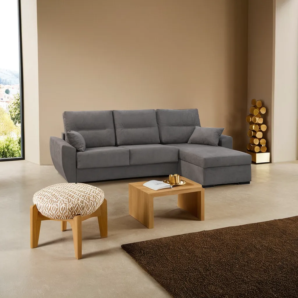 Chaiselongue 3 plazas color gris cerrado